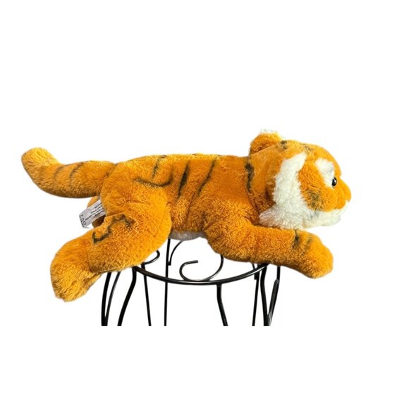 FAO Schwarz Plush Tiger Stuffed Animal Toy 17" Orange & White Soft Furry Stripes - Picture 5 of 8